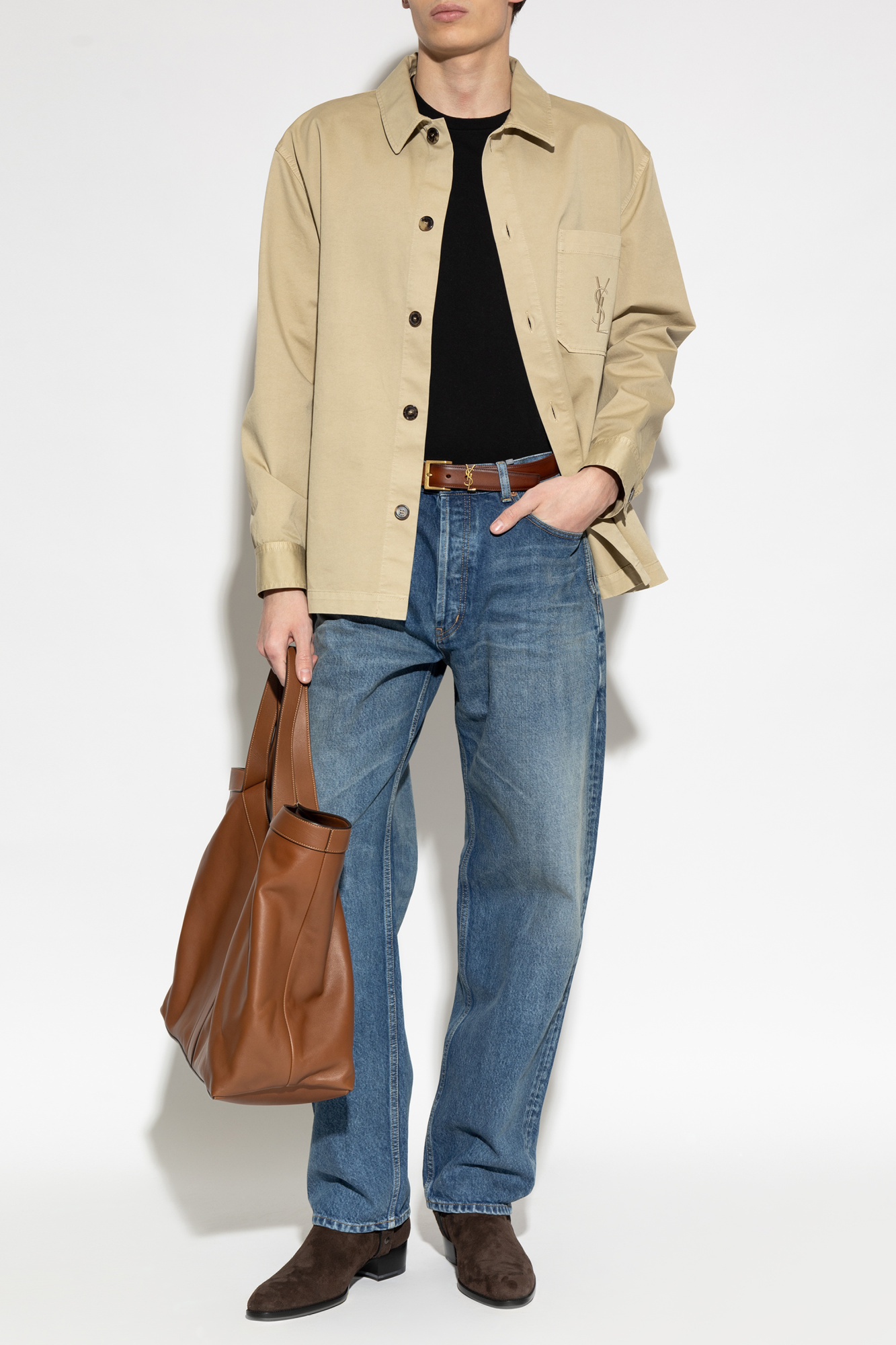 Saint Laurent Shirt with embroidered logo | Men's | Vitkac